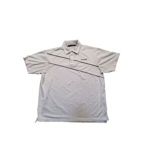 Travis Mathew‎ Golf Polo Men Sz XL White Purple Short Sleeve Athleisure Workwear